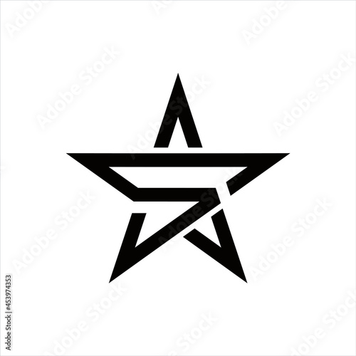 creative simple logo design letter S star