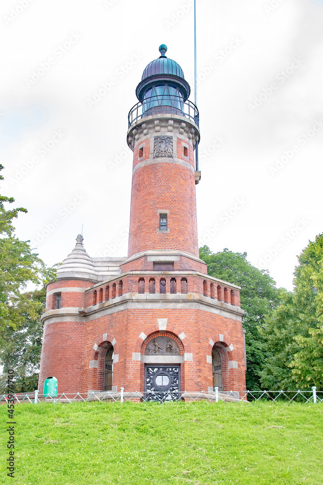 Red bricks lighthouse of at the Kiel Fjord Red bricks lighthouse of at the Kiel Fjord