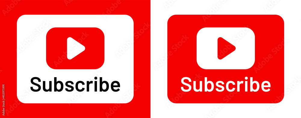 Vettoriale Stock Subscribe Youtube button. Vector subscribe icon on red  color. | Adobe Stock