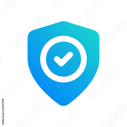 Security shield icon isolated on white background.