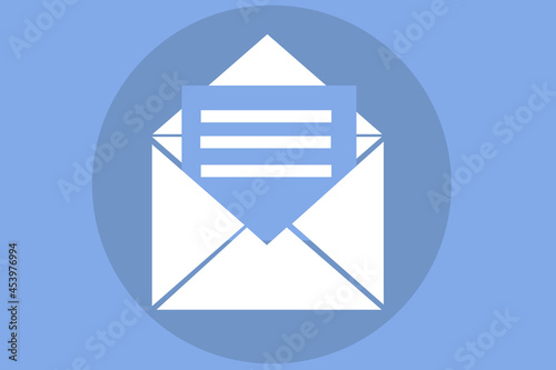 Flat design vector Email icon. Envelope Mail services. on background color.