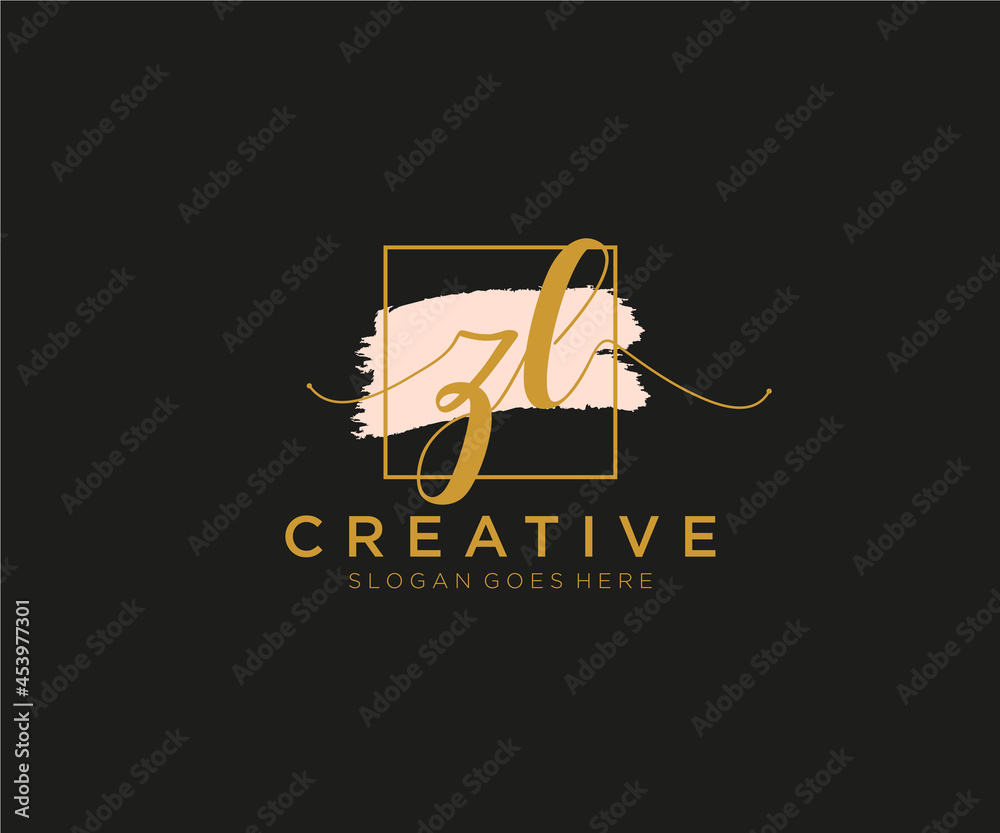 initial ZL Feminine logo beauty monogram and elegant logo design ...