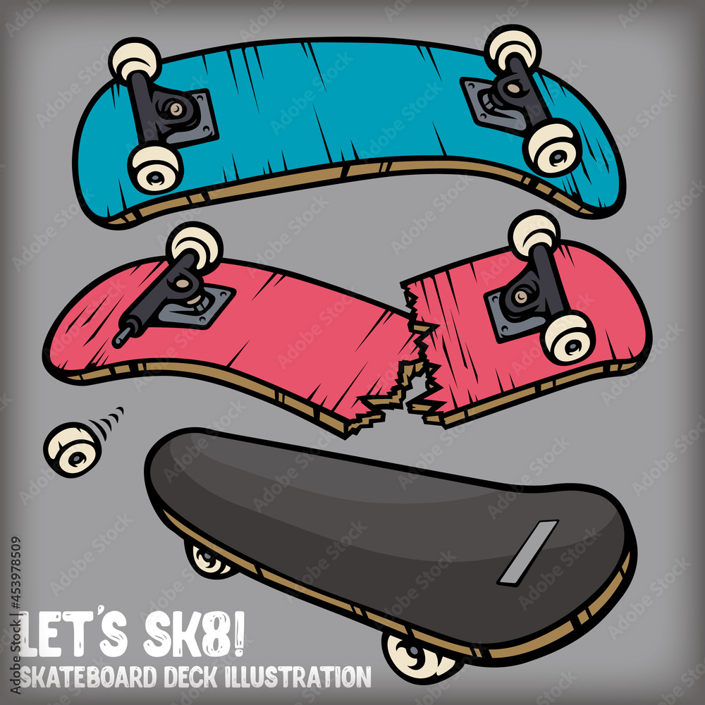 スケートボードのベクターイラスト – Skateboard, fingerboard design 