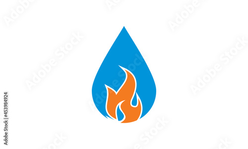 fire and water drop vector