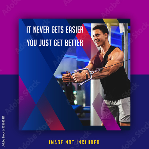blue purple sport sporty social media instagram post template