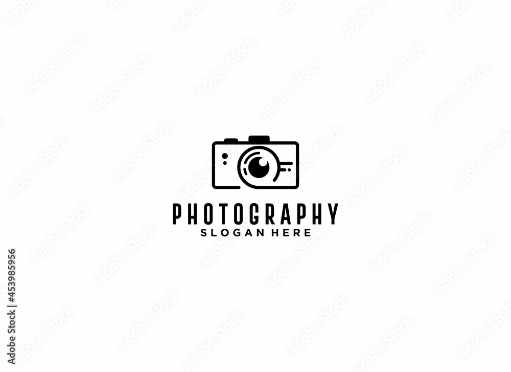 a logo for photography with a simple camera illustration that is easy to recognize and remember a logo for photography with a simple camera illustration that is easy to recognize and remember