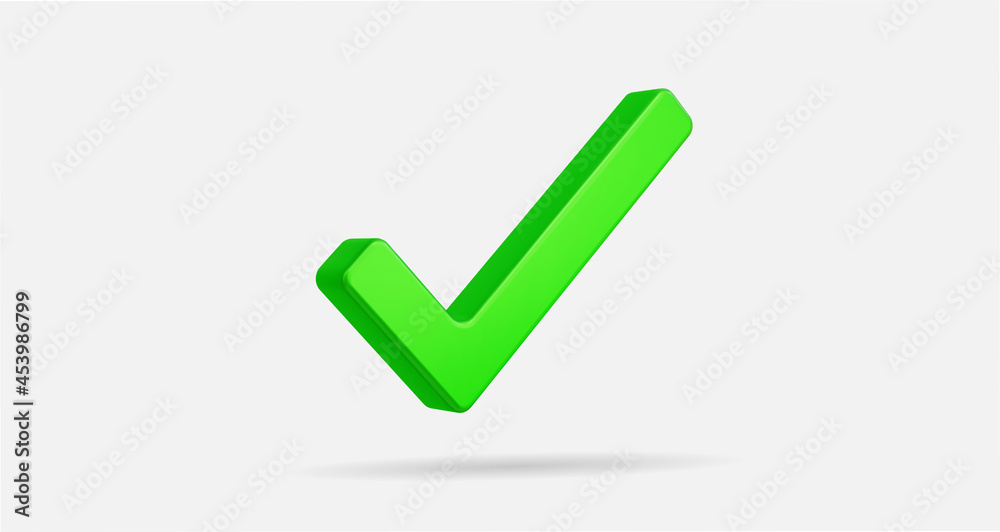 3D Realistic check mark sign vector illustration 3D Realistic check mark sign vector illustration