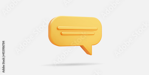 3D Realistic gold chat icon design or online message vector illustration