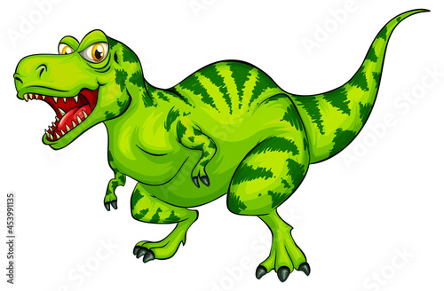 Raptorex dinosaur cartoon character on white background