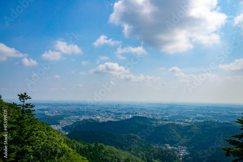 高尾山駅からの絶景 夏の自然風景 東京都心