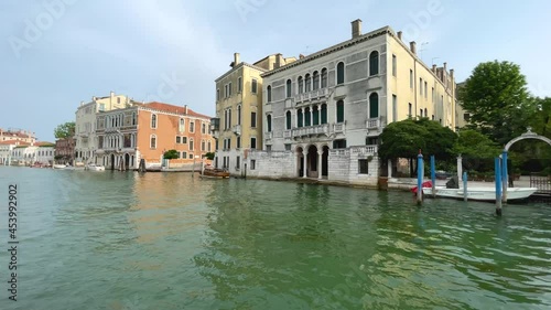 Wallpaper Mural Luxurious Venetian Waterfront Houses On Grand Canal In Venice, Italy. Wide View From Boat on Water Torontodigital.ca