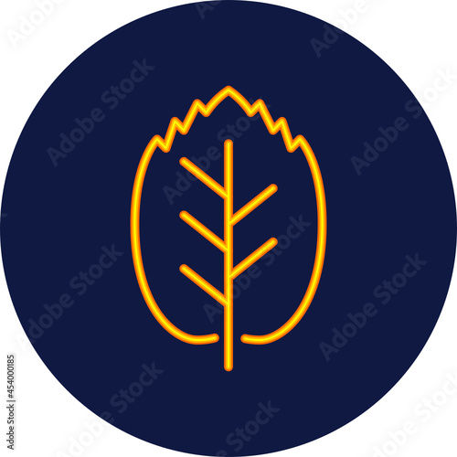 beech leaf neon icon