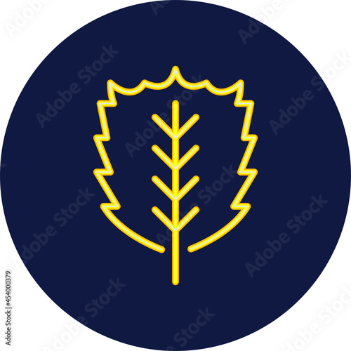 elm leaf neon icon