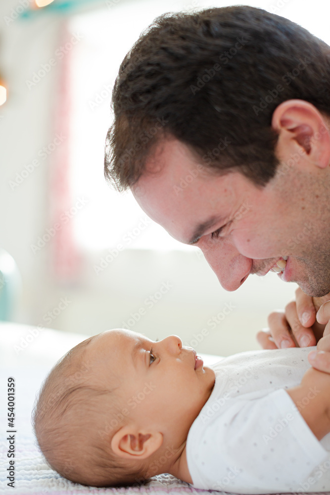 Father adoring baby boy Father adoring baby boy