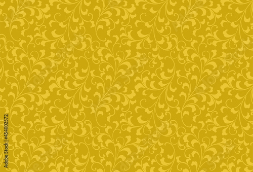  唐草模様の背景素材【金色】