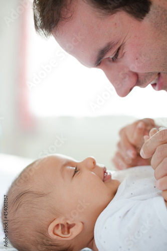 Father adoring baby boy