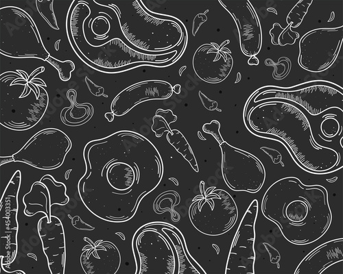 Food icons background