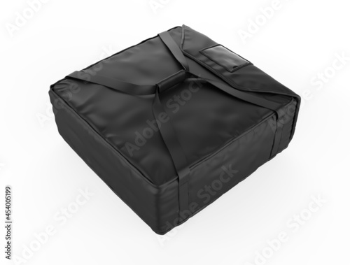 Blank Polyester Pizza Delivery Bag for Mockup And Branding, 3d render illustration.