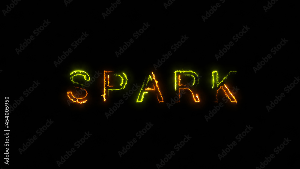 Saber electric SPARK text background

