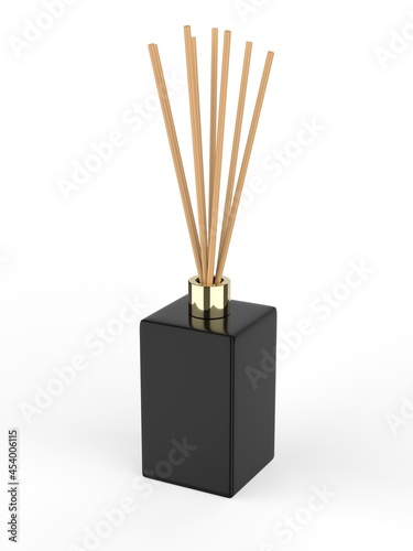 Blank Reed Diffuser Aroma Stick Fragrance Scent Perfume cube Bottle Packaging For Template. 3d render illustration.