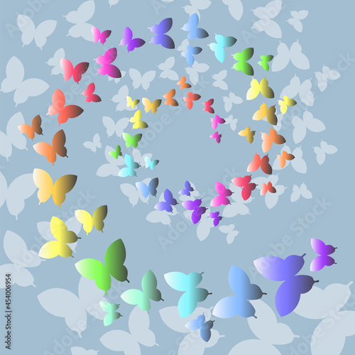 greeting card butterfly spiral swirl vector illustration pattern silhouette