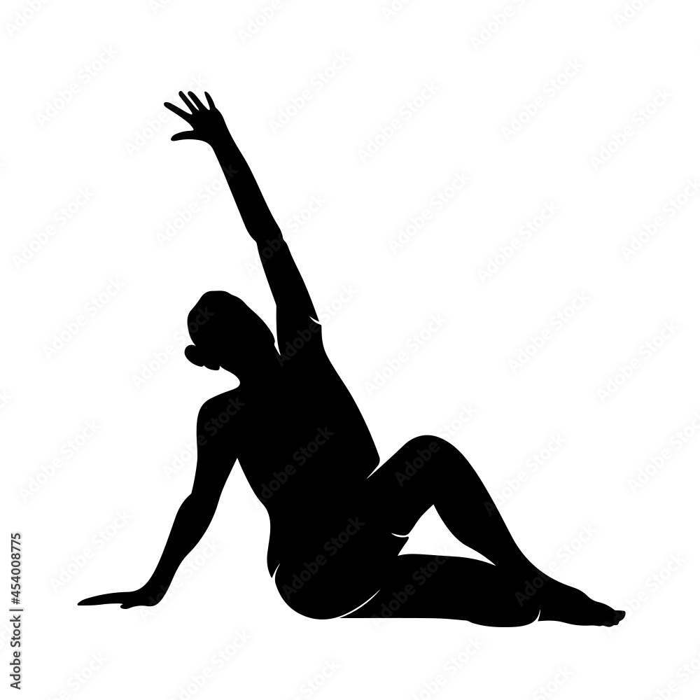 Fototapeta premium Yoga Posture Asana Silhouette