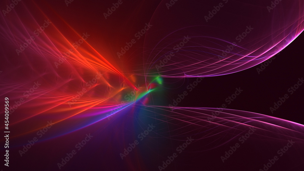 Fototapeta premium 3D rendering abstract multicolor fractal light background