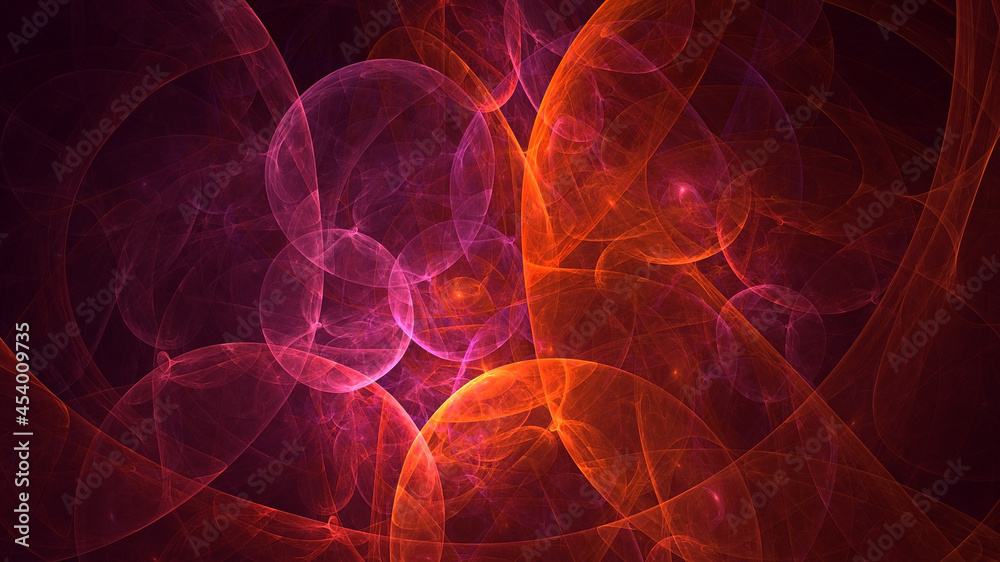 3D rendering abstract multicolor fractal light background