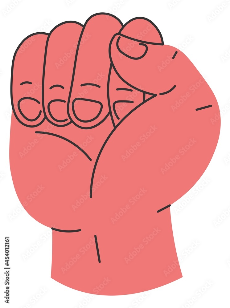 Fist gesture, hand with clenched fingers vector Fist gesture, hand with clenched fingers vector