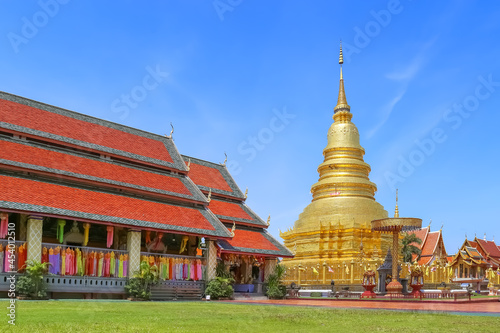wat phra that haripunchai or phra that haripunchai temple at Lamphun Province is a lanna style temple Thailand