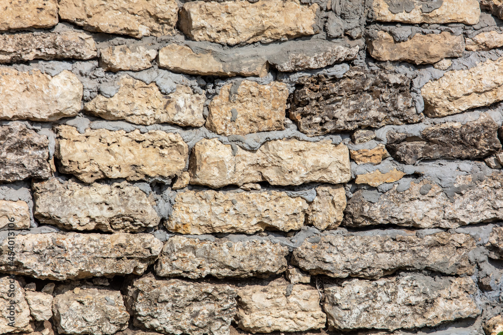 A wall of stone bricks