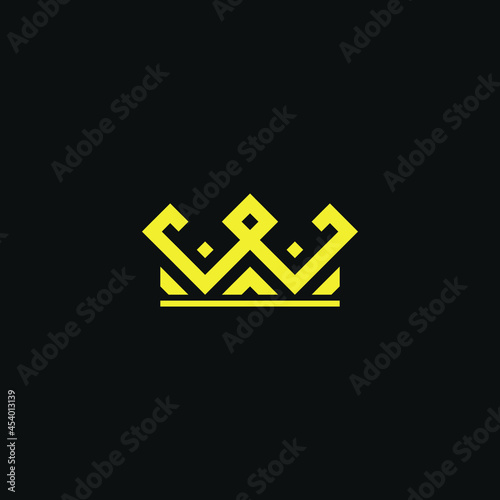 geometric W form crown logo concept