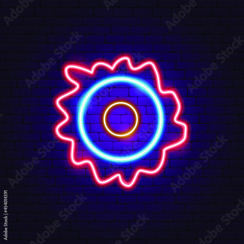 Lichee Neon Sign. Vector Illustration of Fruit Promotion.