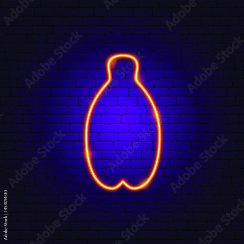 Papaya Neon Sign. Vector Illustration of Fruit Promotion.