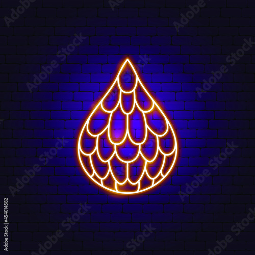 Snake Fruit Neon Sign. Vector Illustration of Tropical Promotion.