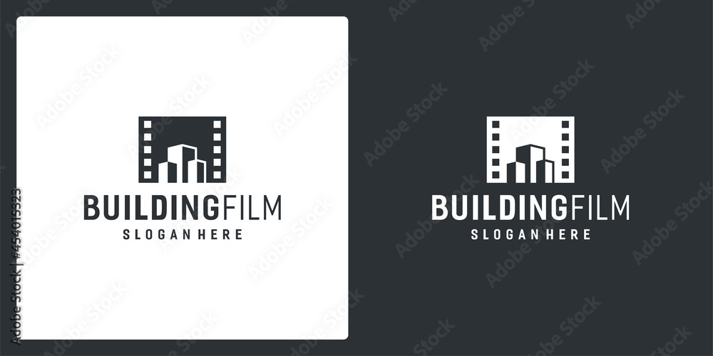 film strip logo inspiration and building logos. premium vector film strip logo inspiration and building logos. premium vector