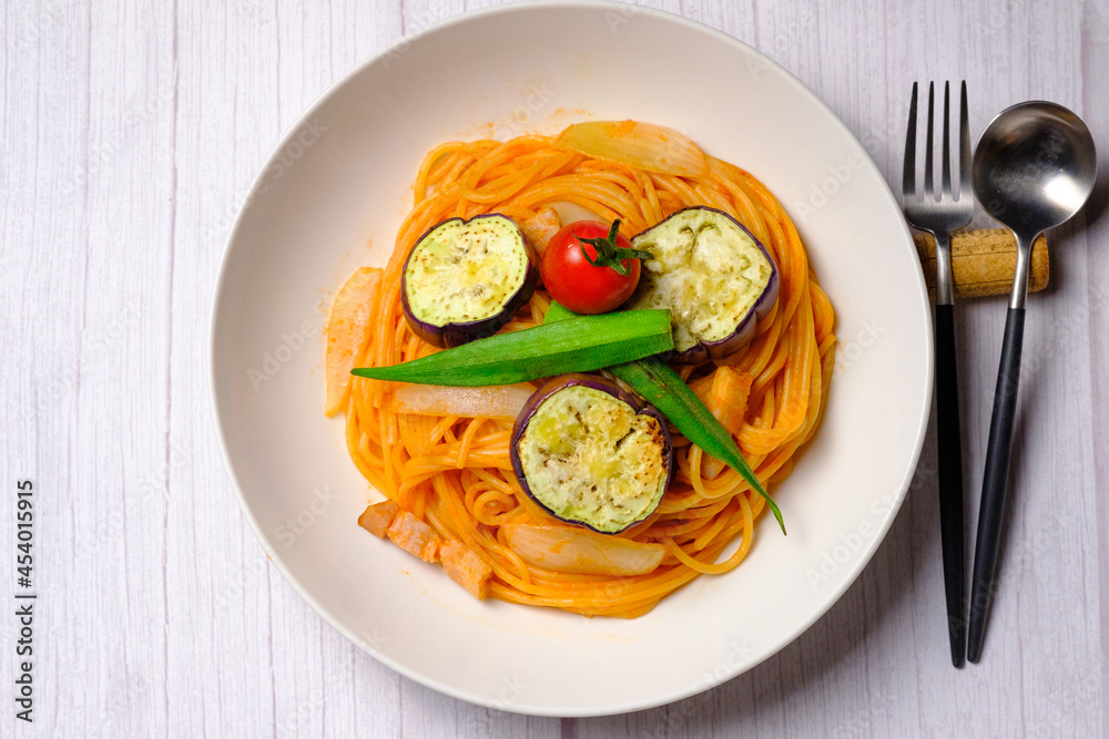 夏野菜のスパゲティ ナポリタン