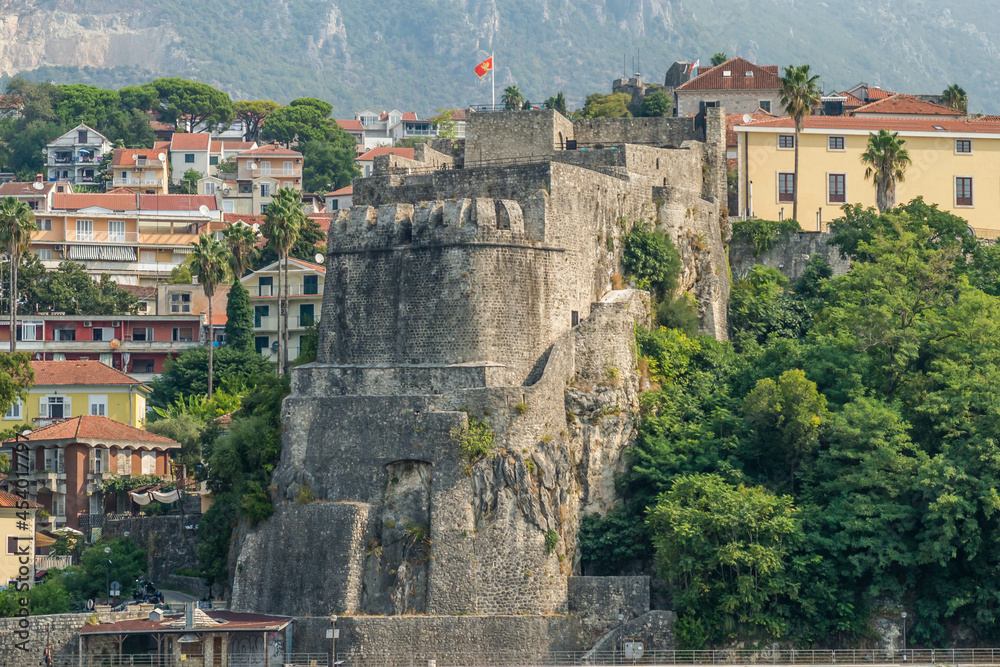 Herceg Novi, Montenegro - August 24, 2021: Forte Mare Fortress