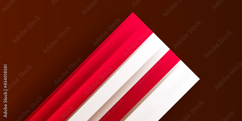 Fototapeta premium Modern red and white contrast stripe design background. Vector abstract graphic design Banner Pattern background template.