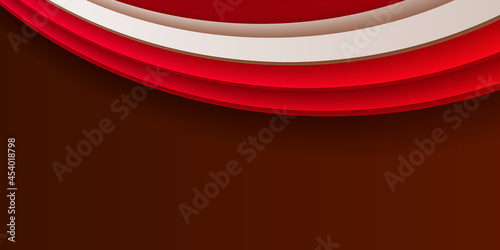 Red and white contrast ribbon abstract background