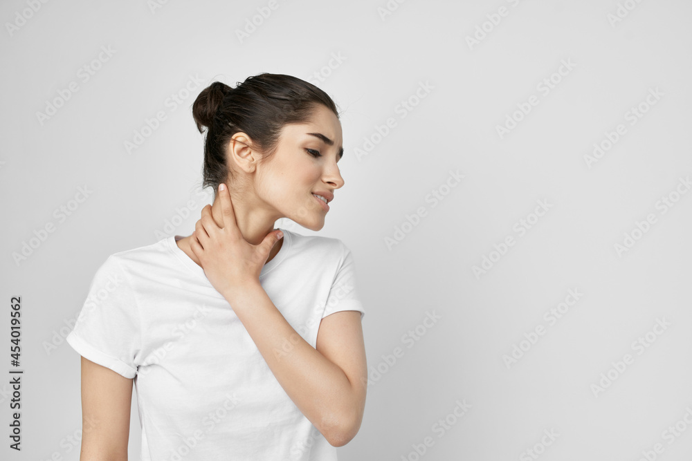 brunette holding on to the neck health care health problems brunette holding on to the neck health care health problems