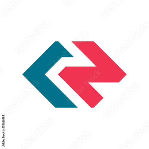 CZ or CN logo design, creative monogram letter logo vector