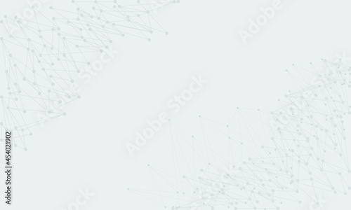 White and Grey Network abstract background intelligence concept with communication data structure and futuristic. Business template for banner and presenation.