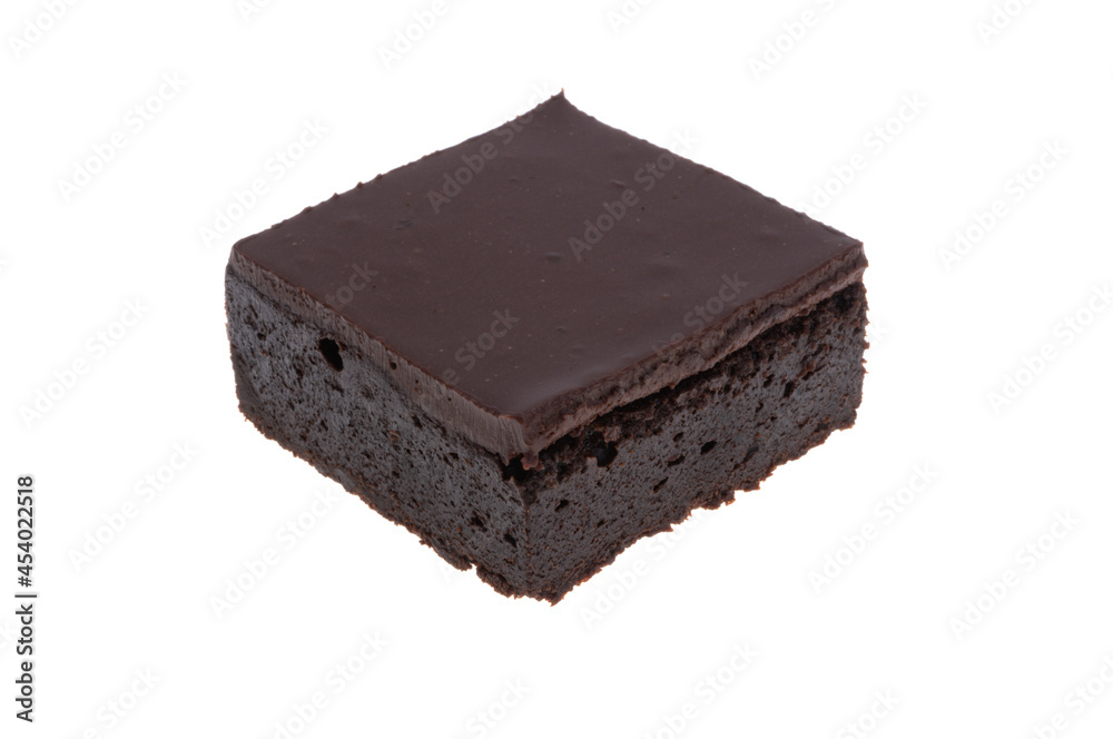 american chocolate brownie cake isolated