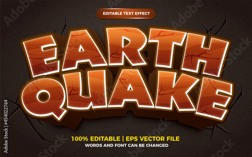 earthquake editable text effect cartoon comic game style