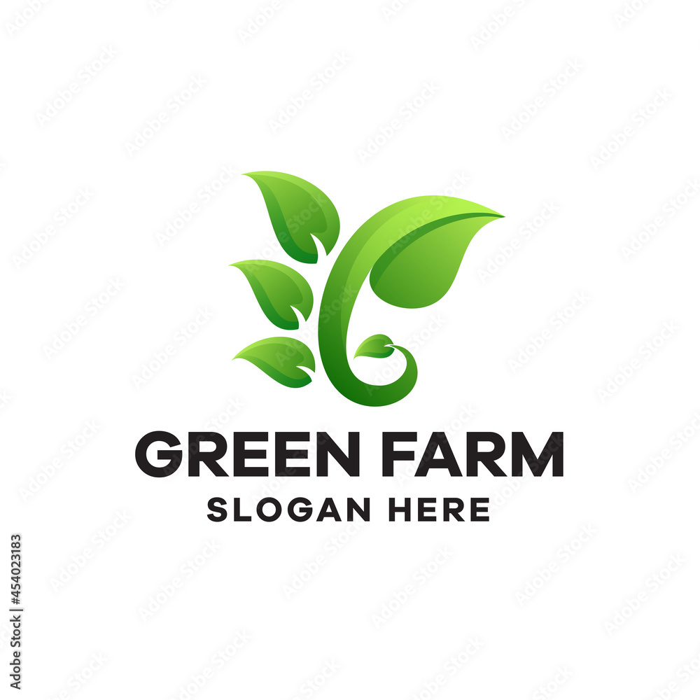 Green Farm Gradient Logo Template
