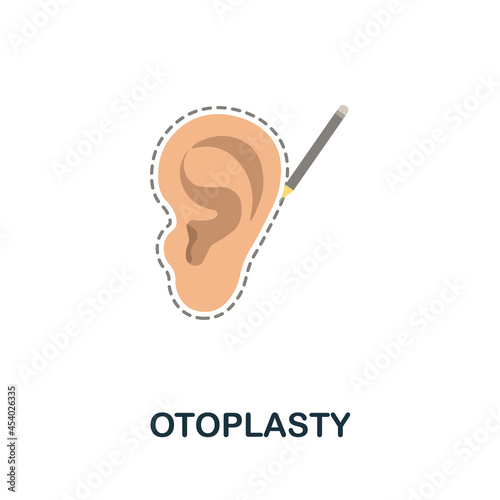 Otoplasty flat icon. Colored sign from plastic surgery collection. Creative Otoplasty icon illustration for web design, infographics and more