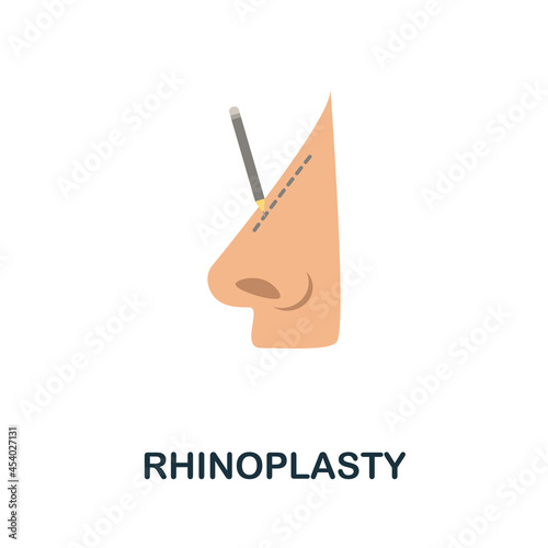 Rhinoplasty flat icon. Colored sign from plastic surgery collection. Creative Rhinoplasty icon illustration for web design, infographics and more