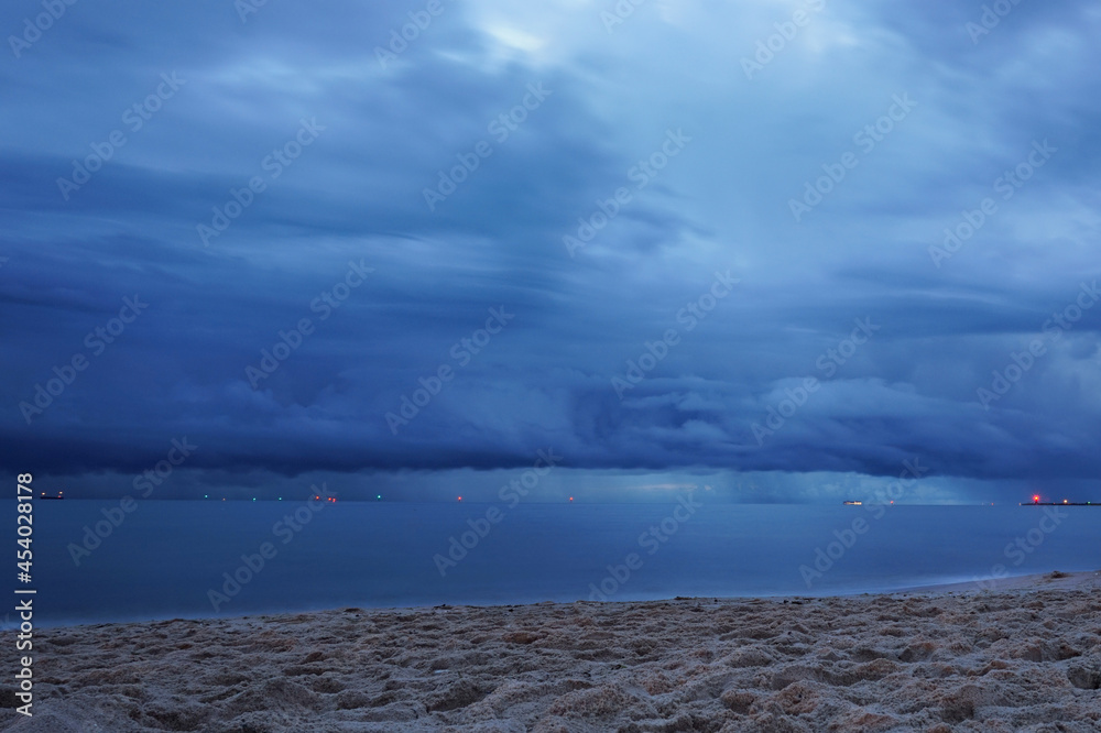 Rain over the sea