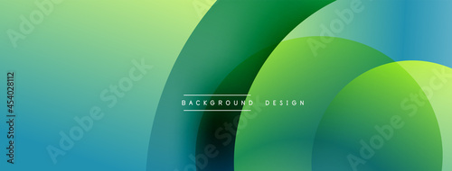 Abstract overlapping lines and circles geometric background with gradient colors